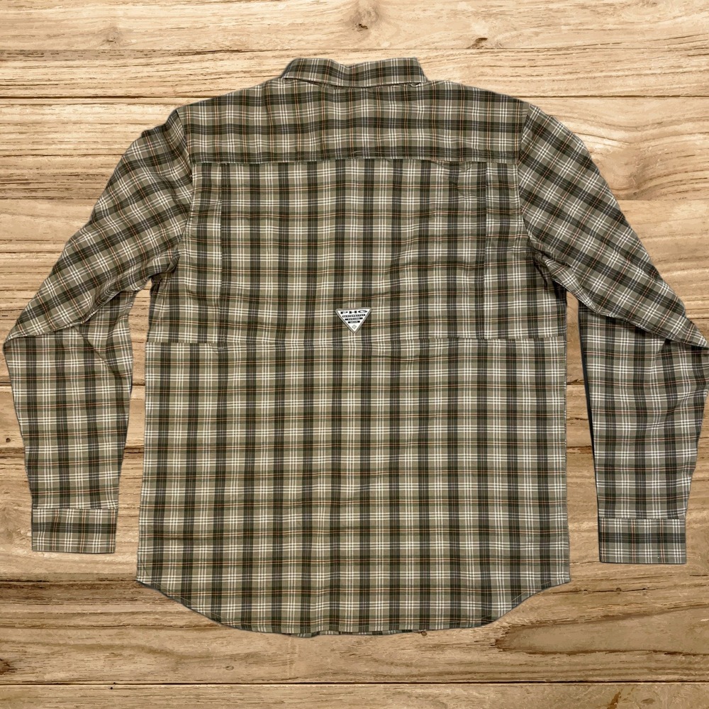 NWT Columbia PHG Plaid Long Sleeve Hunting Shirt Brown Orange Omni-Shade Medium - Picture 3 of 8